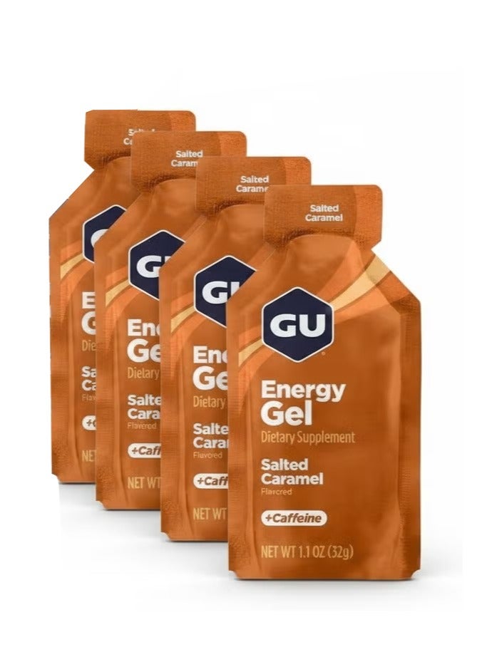 Gu Energy Gel, Salted Caramel, Quick and Sustained Energy, Electrolyte ReplacementGu Energy Gel, Vanilla Bean, 1 Piece, Quick and Sustained Energy, Electrolyte Replacement, Pack of 4 - Image 1